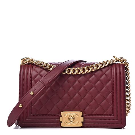 chanel calfskin quilted medium boy flap burgundy outfits ideas|Chanel bag styles.